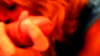 Blonde Granny Blowjob in a Bathroom