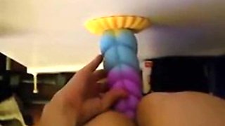 NaughtyAleena wall fucks her monster unicorn deep in her ass