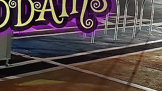 Crazy Rebeca Addams in Jeans Buttcrack at the Supermarket