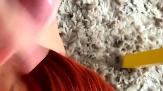 Big tit brunette MILF sucks and tit fucks a big cock