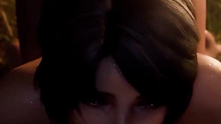 Thicc Ass Jote Deepthroating a Hard Cock Near a Camp Fire