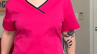 Trying on Scrubs