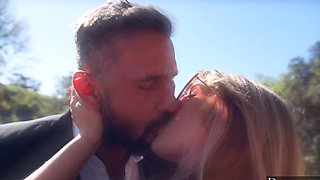 Lena Paul rides Manuel Ferrara in a steamy doggy-style session