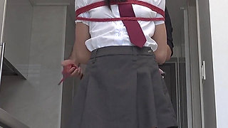 Shibari Video - Asian Schoolgirl in Ropes Gets Magicwanded