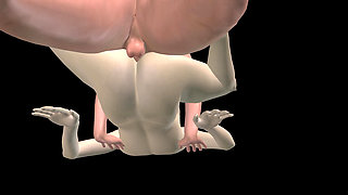 Animated 3D Porn - Asian Man Fucking Beautiful Girl in Missionary Pussy & Ass Creampie