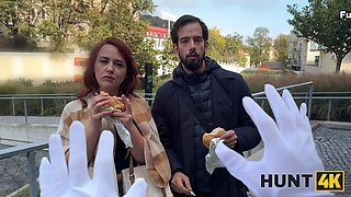 Hunt4k. scanty red haired hoe with cute curves and vulva is fucking for scientific progress