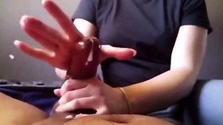 Amateur POV Handjob Ends in Cumshot