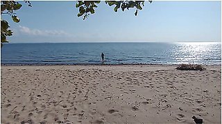 What The Hell Is He Doing? Caught A Hottie On A Public Beach
