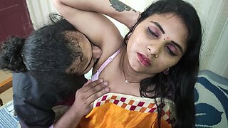 Saree and Bra Part 2 Armpit Lick Romance of Viashnavy and Sharun Raj, Mallu Couple Hot Saree Armpit Romance, Desi Malayali Love