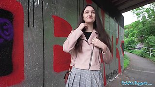 Public Agent - highly adorable school Nubile art college girl with innate fun bags examines a fat penis outdoors