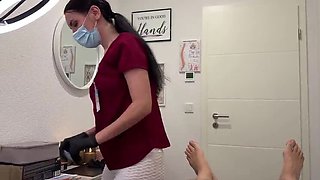 Nurse Eva Keks Deep Throat Blowjob POV - Sloppy Ball Licking & Cum in Mouth