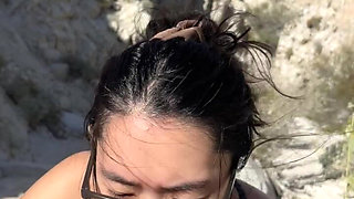 Outdoor Blowjob While Hiking in the Desert - Amateur Wmaf - Cum in Mouth Public BJ Swallow