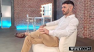 Small Hotwife Sammm Next Door Holds Hubbys Hand During The Time That This Babe Devours Monster Bbc