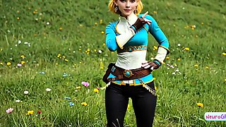 Zelda's royal ass wrecked hard outdoor by her devoted knight