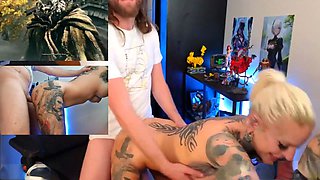 Tattooed blonde, bj, full scene