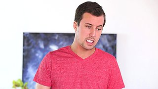 Sexy blonde teen blowjob and gangbanged then creampied