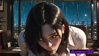 Cigarette Kiss, AI Babe Strokes 3D Cock Deep Before Cum
