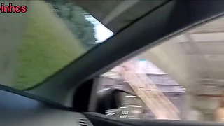 Hot Redhead Fanny Sucks Ice Cream in Car - Outdoor Handjob Cumshot!