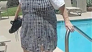 Nurse Vicki Wears Checkers to the Pool