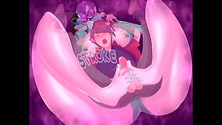 Dominatrix shakes the tower with her feet in this erotic cartoon adventure