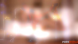 Oiling Sexy Tootsies - Hot Blonde in Nylon Pantyhose Masturbates