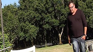 Inked French Slut Got Fucked in Outdoor Show