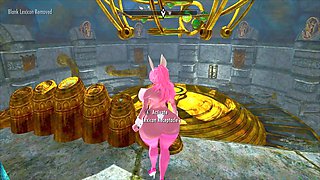 Thicc bunny MOMO shows off her big boobs in Skyrim gameplay