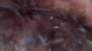 A village girl beautifully pulls her hairy pussy to beautiful music