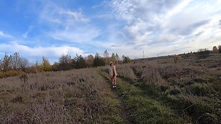 Erotic Autumn Walk In The Field