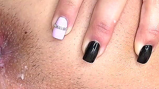 Anal Solo Milk Enema Pee Farting Closeup Gape Wet and Messy