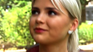 Lika Star's Beautiful Blonde in a Hot Outdoor Hostel Affair