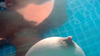 Skinny Dipping and Teasing in the Garden Pool - Amateur Teen