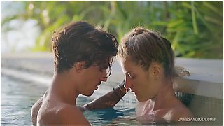 Innocent French Kiss In The Pool Turns Into Intense Sex