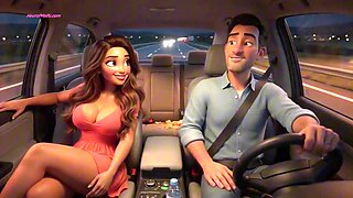 MILF seduces old family friend with secret sex in car (AI Hentai)