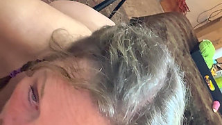 Wife Likes to Start with Cock Sucking, Beautiful Green Eyes, Braided Hair