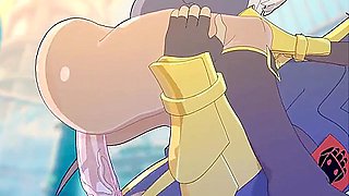 Big Blast Fury ( Hentai ) - Busty Blonde Get Fucked Outdoor With Car Toon