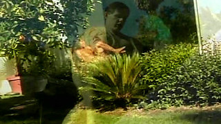 Classic Blonde MILF Rides Big Dick in the Backyard