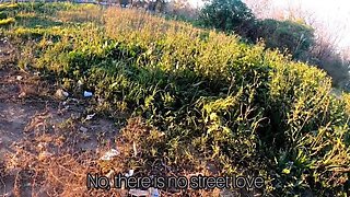 April BigAss Drinks Piss on Street in Real Outdoor Risk