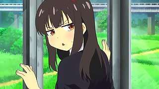 Bus Stop's Groping with a Hot Busty Schoolgirl - Hentai