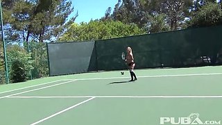 Hot Babes Cherie Deville Dani Daniels Samantha Saint Outdoor Tennis Court Sex HD
