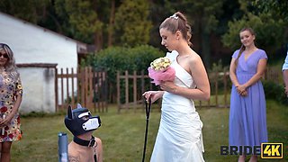 BRIDE4K. Wedding ritual sex with sexy blonde bride, dogging and wax play: Porn