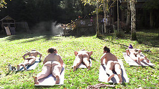 Hairy Lesbian Nude Yoga
