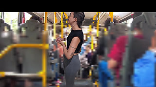 Slutty Student Gets Cumshot on the Bus