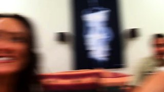 Bareback anal sex with flaming brunettes with big boobs
