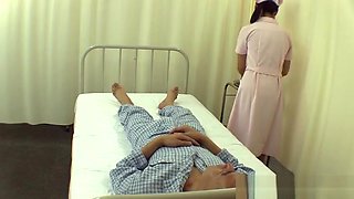 Pretty Asian nurse with small tits gets position 69