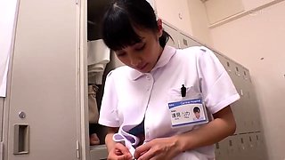 Stacked Oriental nurse has a horny patient drilling her cunt
