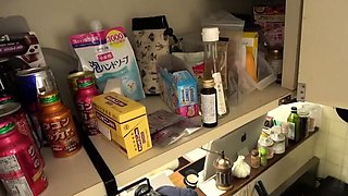 Busty japanese teen fingering on camera