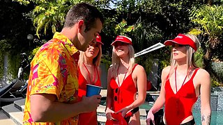 Hot neighbor gets a hot reverse gangbang