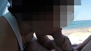 Public beach blowjob compilation - French Amateur