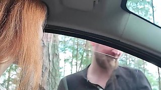 Teen Surprised While Masturbating in the Car
